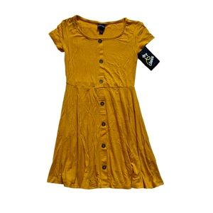 New Art Class xs kids button ribbed dress NWT